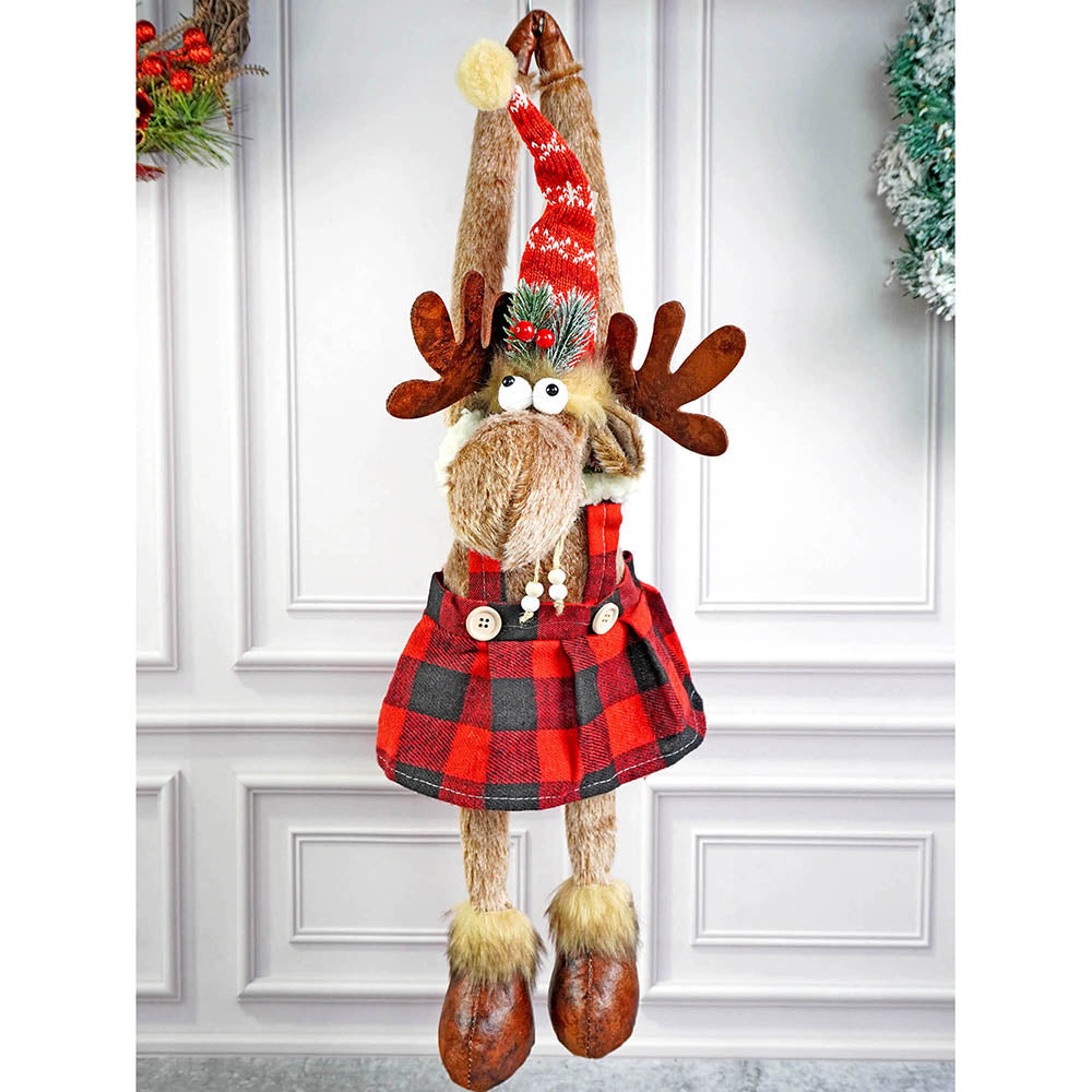 Little Surprise Box  Striped Frock Reindeer  Christmas Festive Door Hanger Christmas Décor