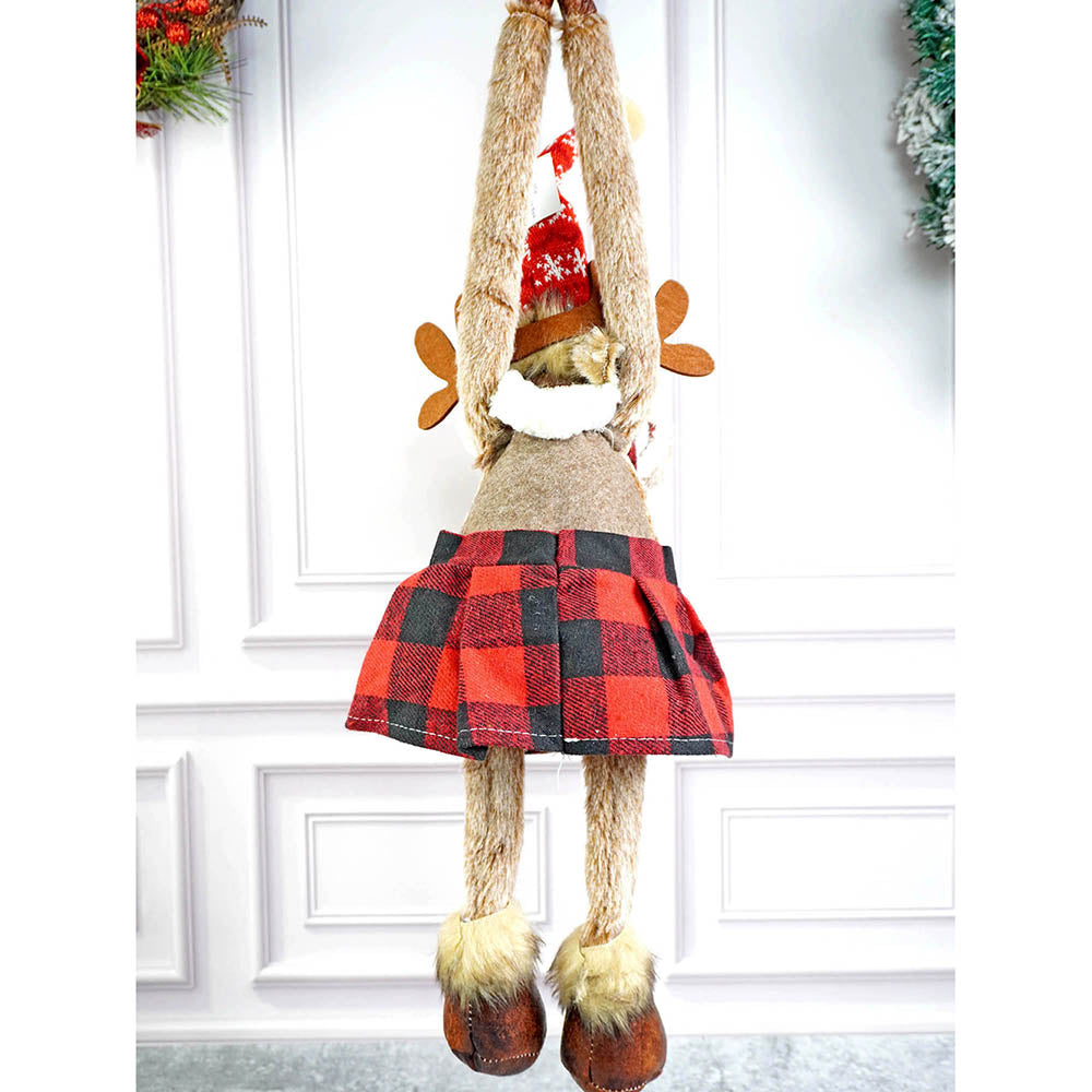 Little Surprise Box  Striped Frock Reindeer  Christmas Festive Door Hanger Christmas Décor