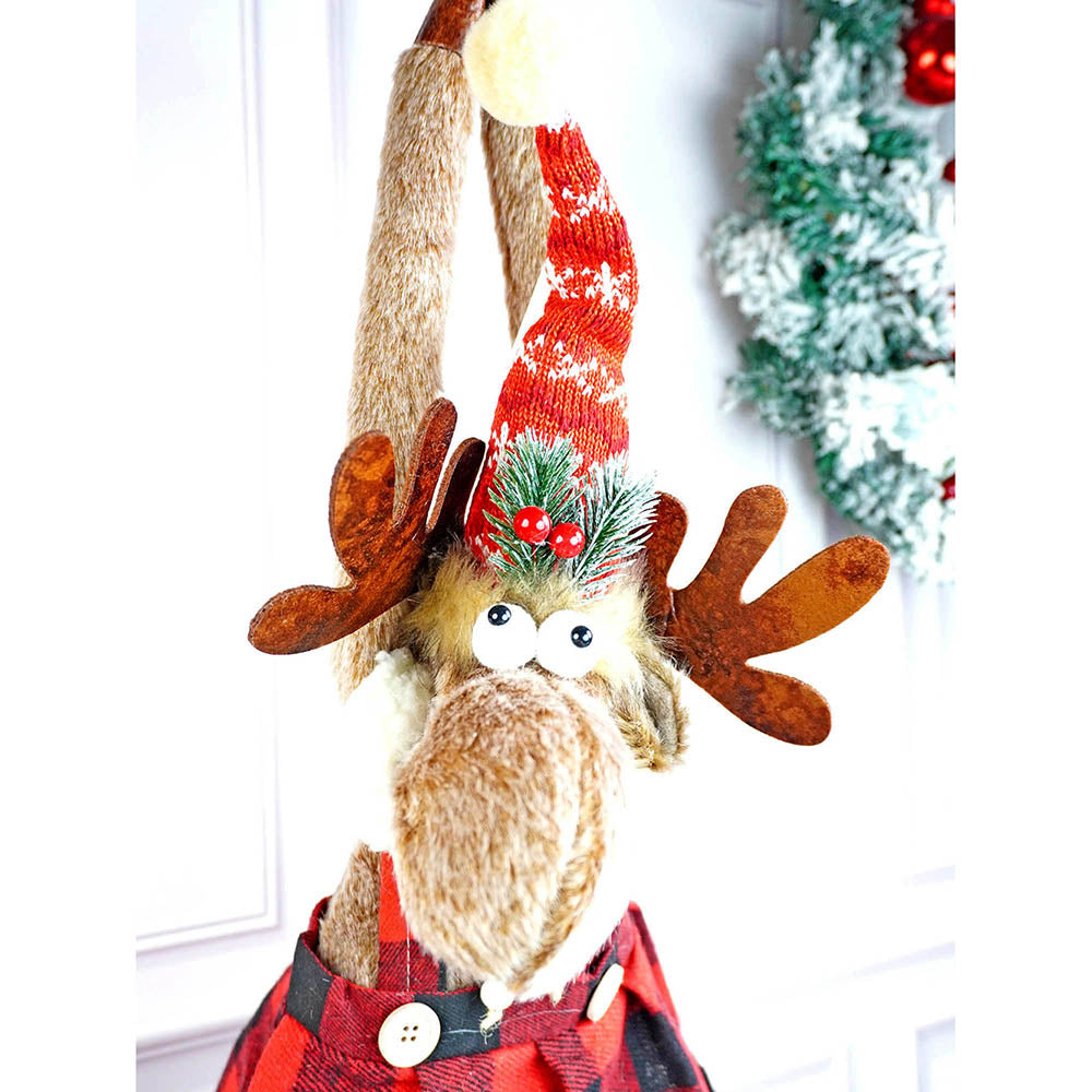 Little Surprise Box  Striped Frock Reindeer  Christmas Festive Door Hanger Christmas Décor