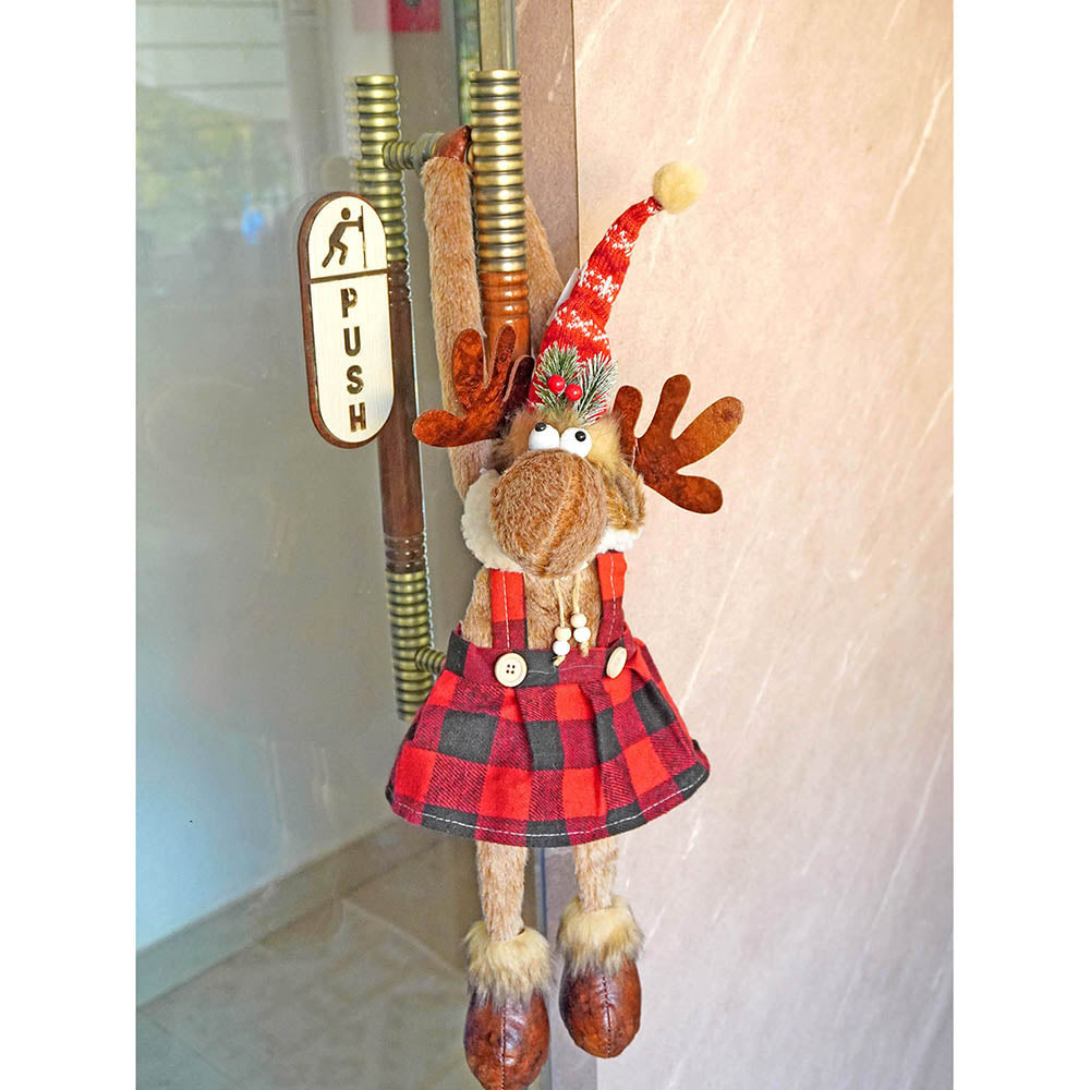 Little Surprise Box  Striped Frock Reindeer  Christmas Festive Door Hanger Christmas Décor