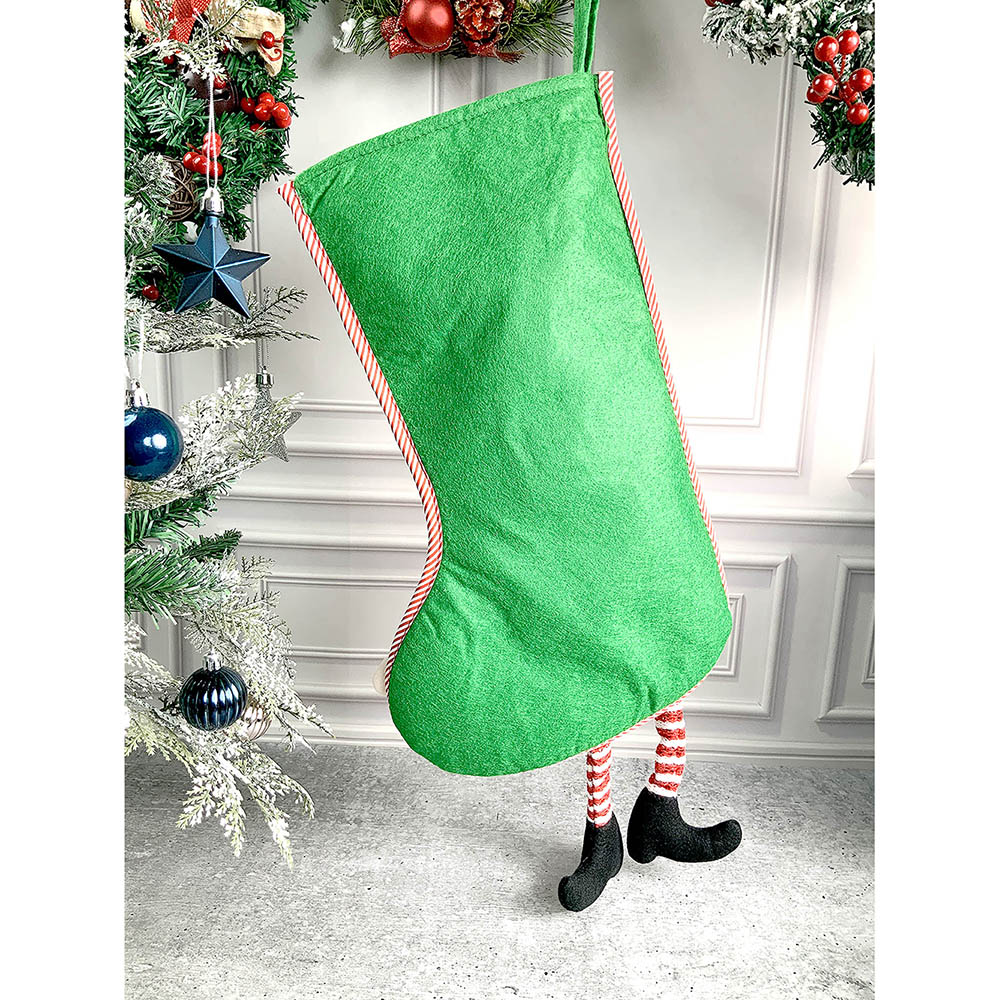 Little Surprise Box, Velvet Glitter Santa Christmas Stocking for Gifts and Christmas Décor, 16 inches