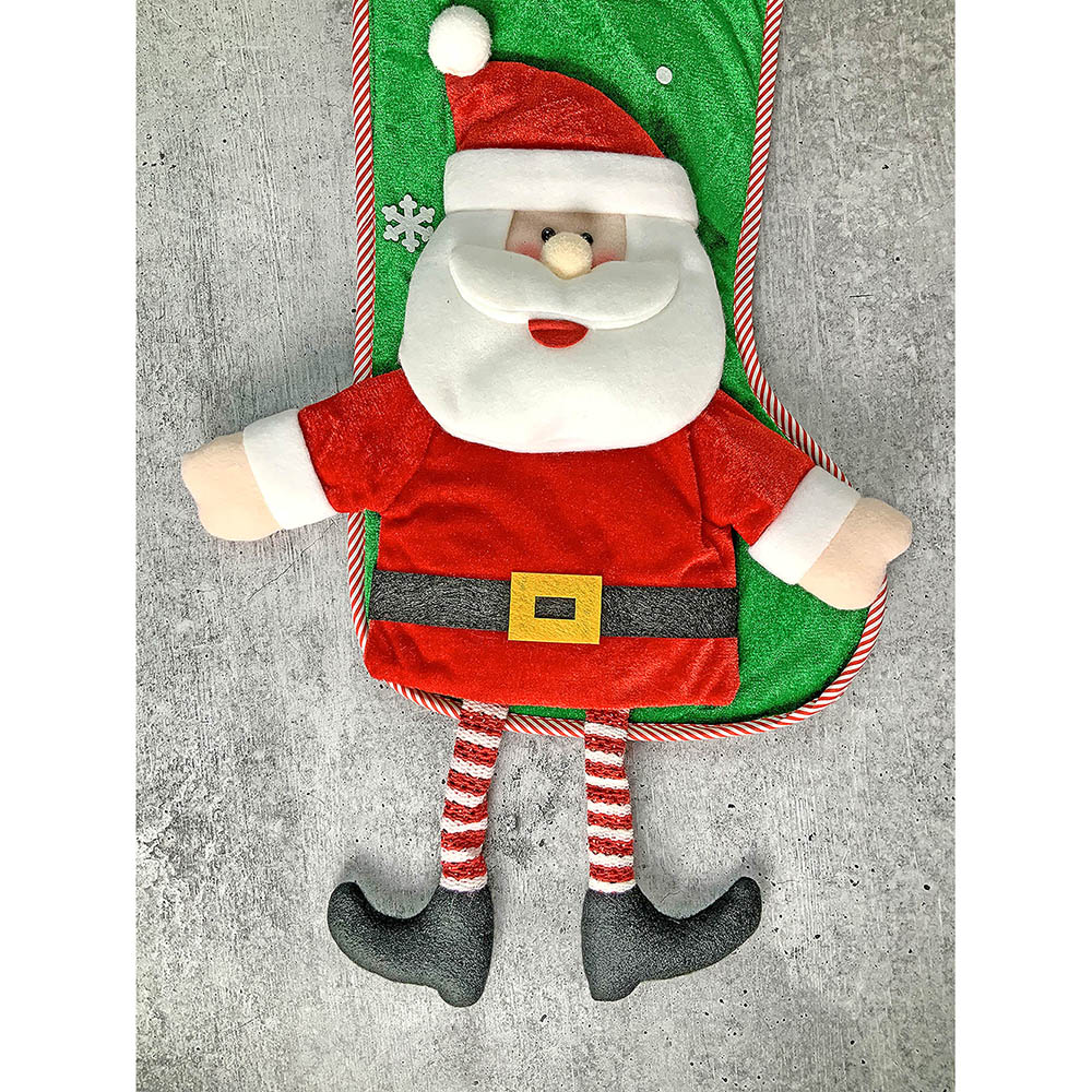 Little Surprise Box, Velvet Glitter Santa Christmas Stocking for Gifts and Christmas Décor, 16 inches