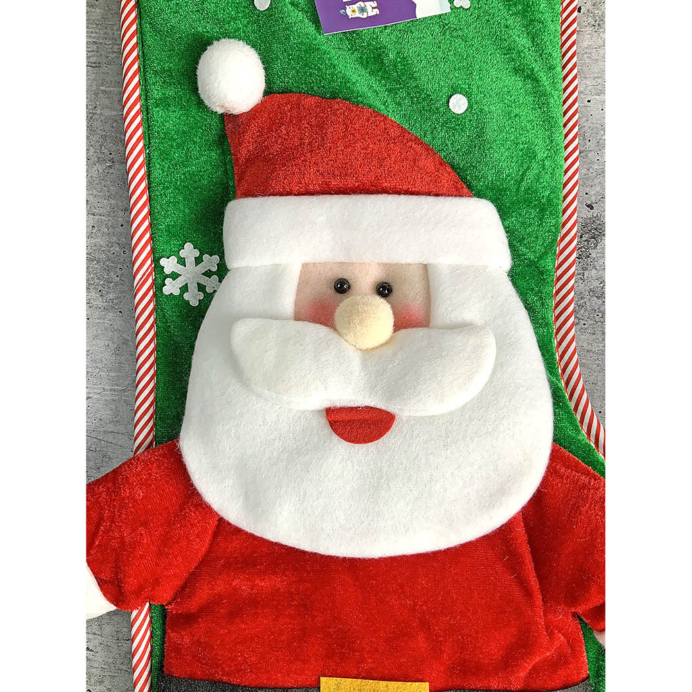 Little Surprise Box, Velvet Glitter Santa Christmas Stocking for Gifts and Christmas Décor, 16 inches