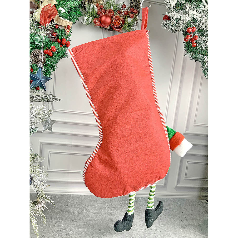 Little Surprise Box, Velvet Glitter Snowman Christmas Stocking for Gifts and Christmas Décor, 16 inches