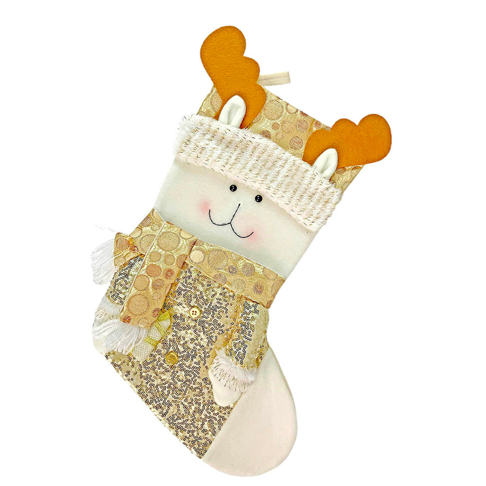 Little Surprise Box, Golden Deer Christmas Stocking for Gifts and Christmas Décor, 16 inches