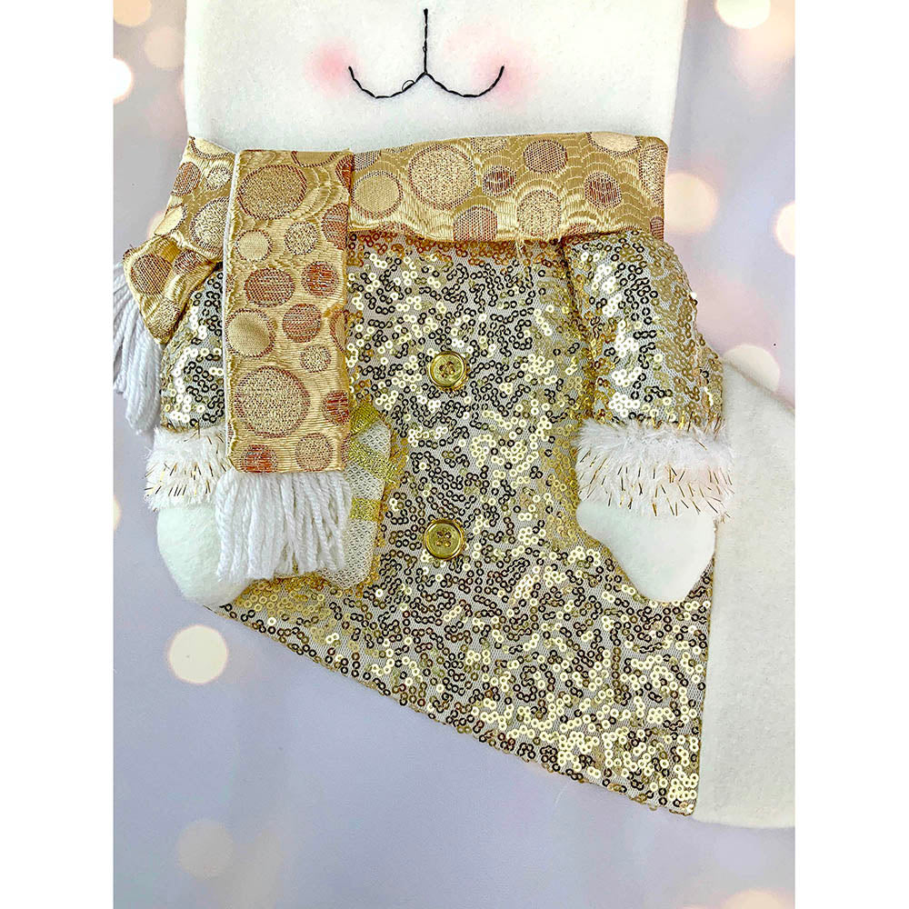 Little Surprise Box, Golden Deer Christmas Stocking for Gifts and Christmas Décor, 16 inches