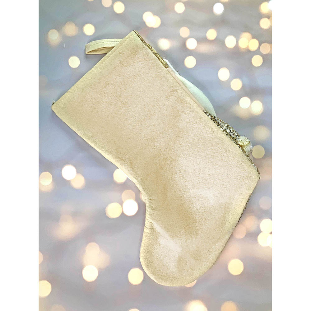 Little Surprise Box, Golden Santa Christmas Stocking for Gifts and Christmas Décor, 16 inches