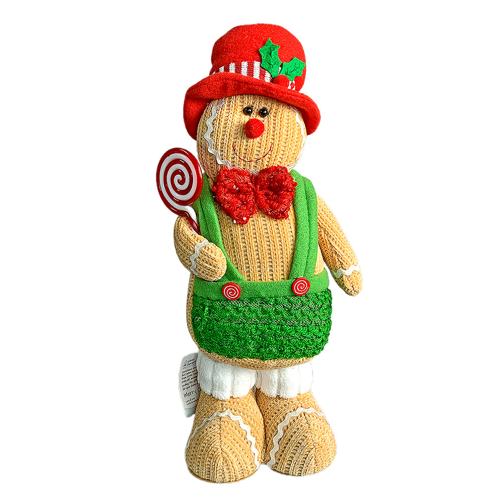 Little Surprise Box Lollipop Gingerbread Self Standing Man Christmas Table Décor and Christmas Decoration