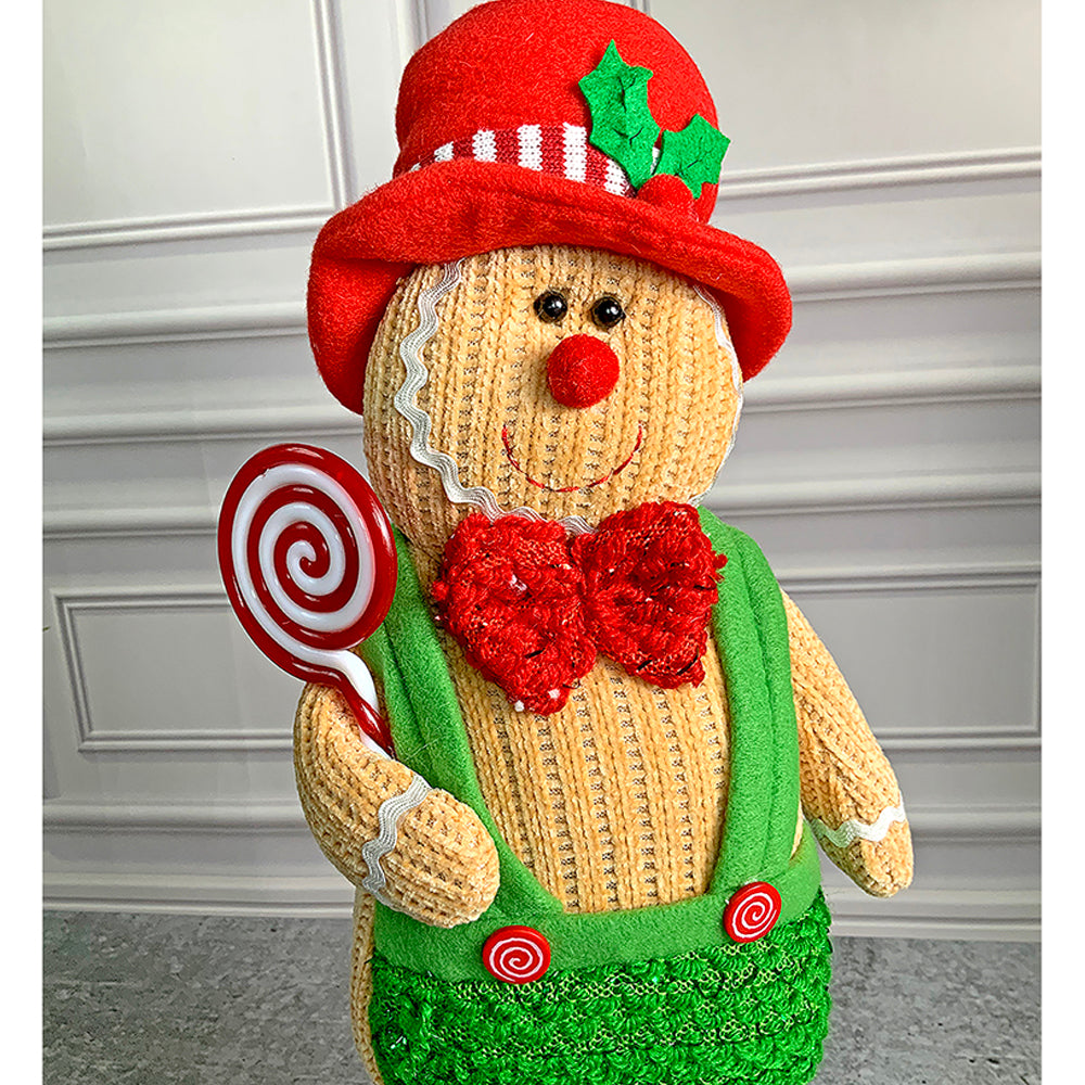 Little Surprise Box Lollipop Gingerbread Self Standing Man Christmas Table Décor and Christmas Decoration