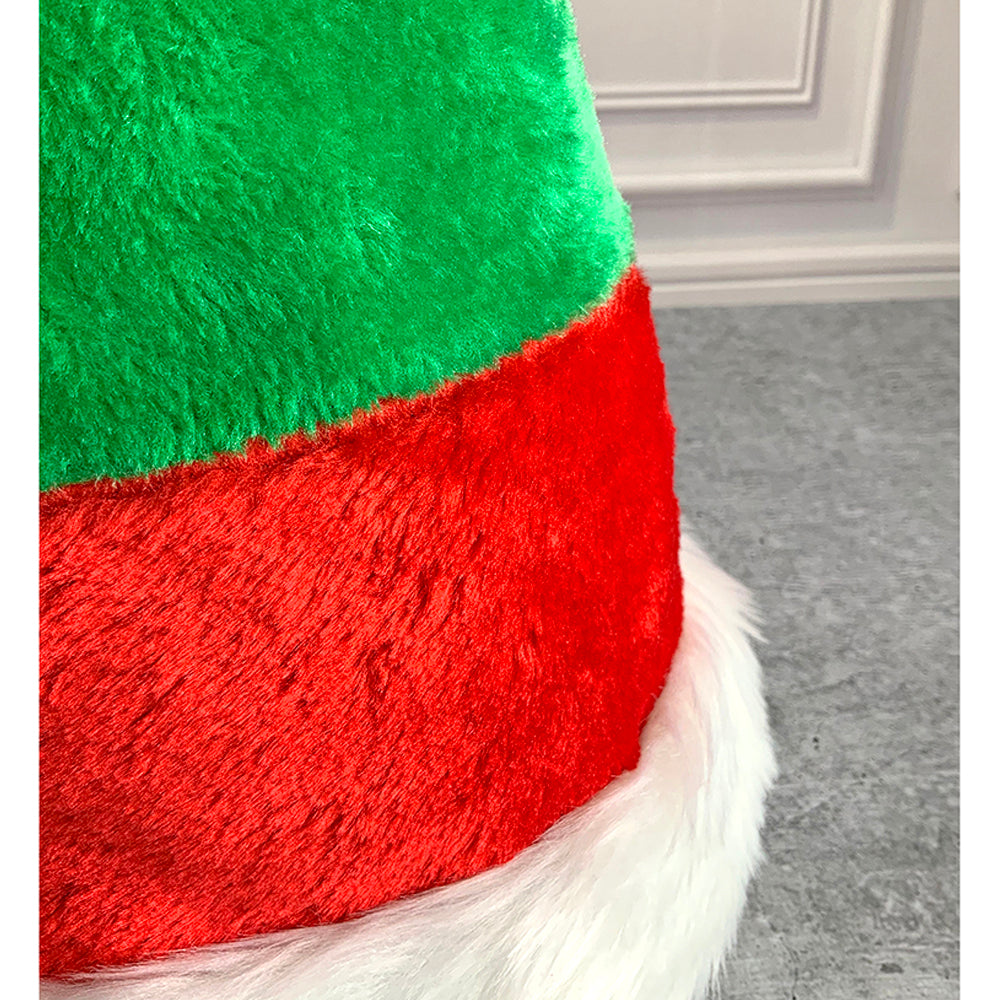 Little Surprise Box Green & Red Stripes Furry Velvet Christmas Party Hat