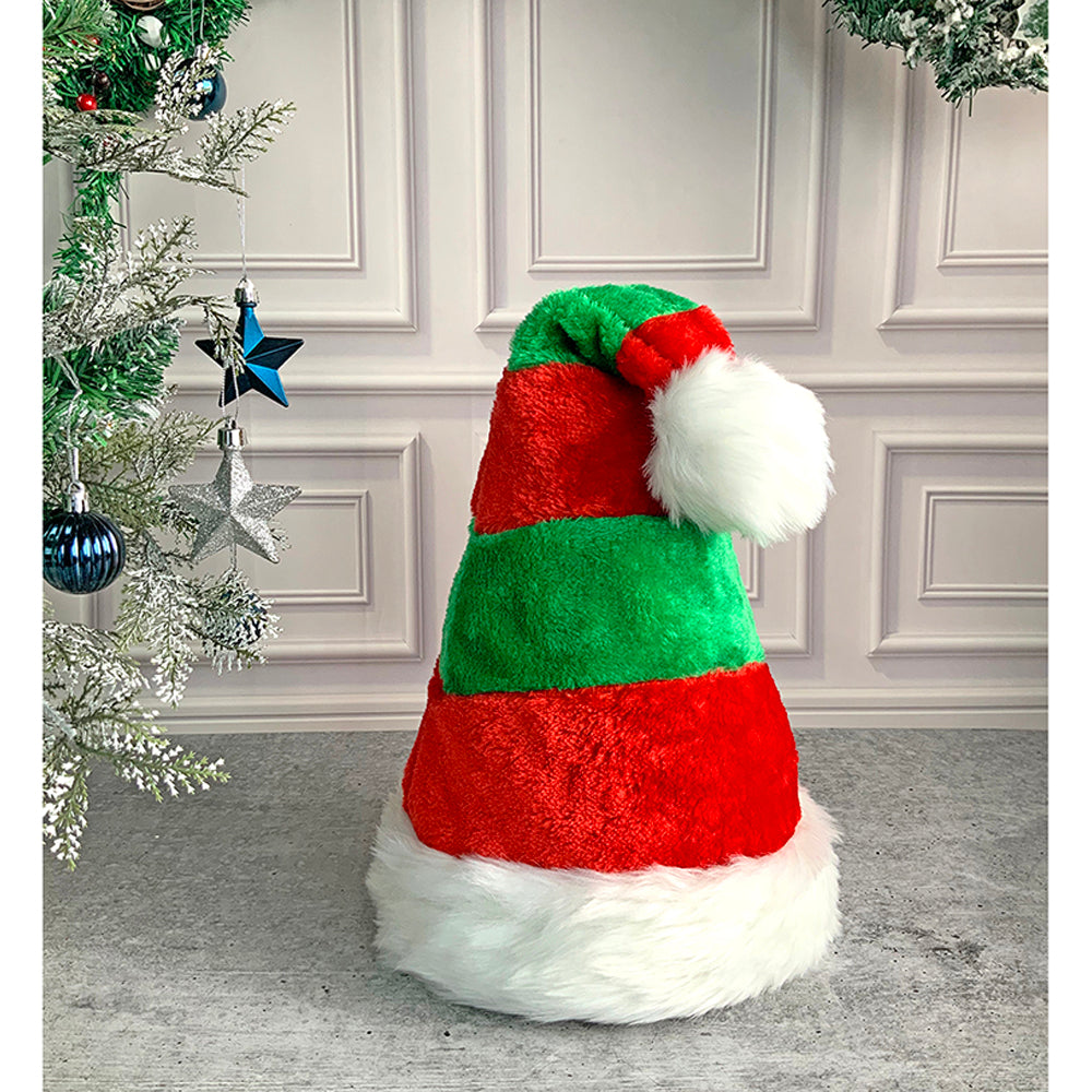 Little Surprise Box Green & Red Stripes Furry Velvet Christmas Party Hat