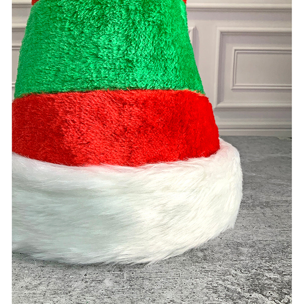 Little Surprise Box Green & Red Stripes Furry Velvet Christmas Party Hat