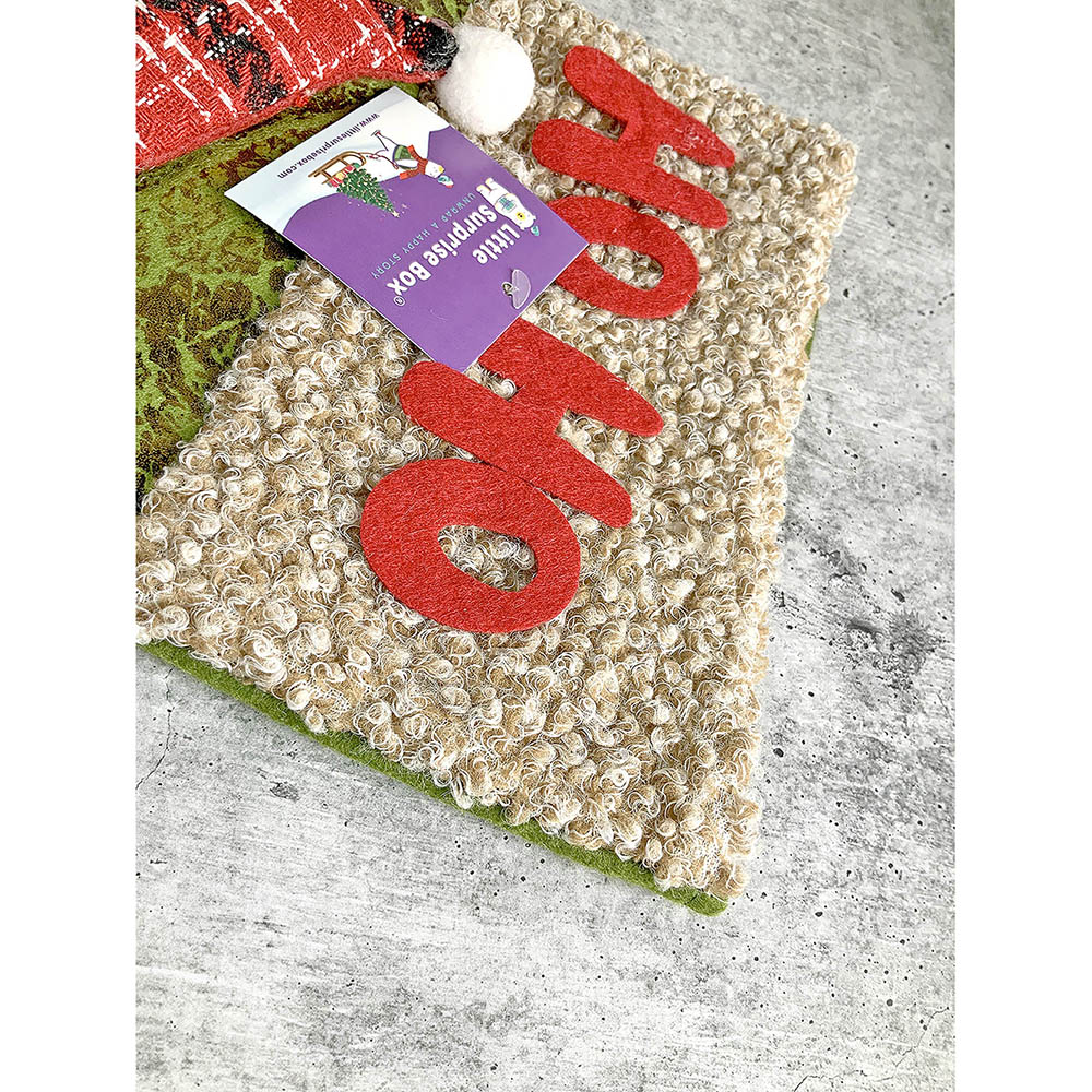 Little Surprise Box, hoho Lettering Santa Christmas Stocking for Gifts and Christmas Décor, 18 inches