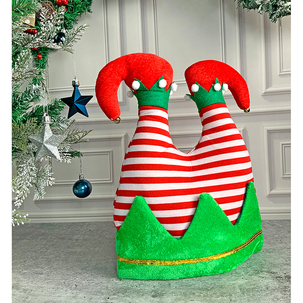 Little Surprise Box 3d Inverted Elf Legs Plush Christmas Party Hat