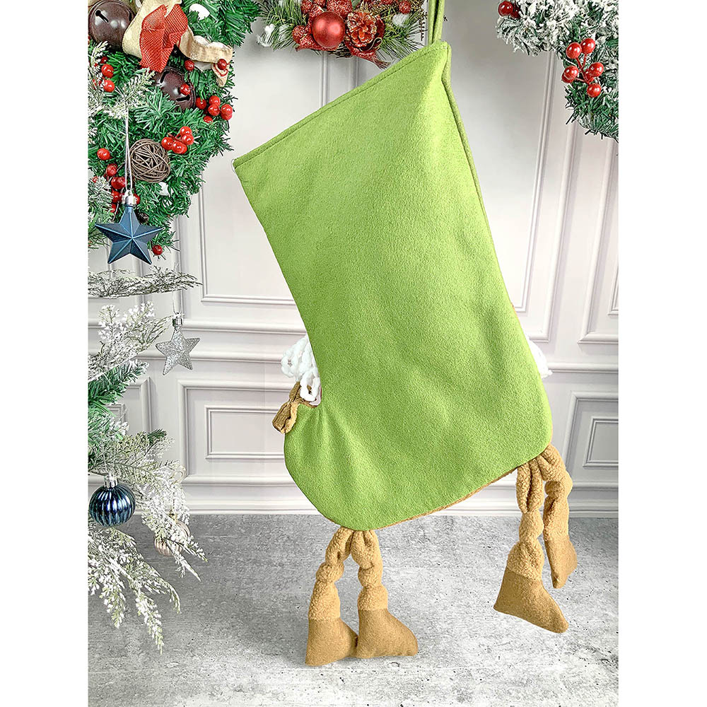 Little Surprise Box, Santa Long Hanging Knot Legs  Christmas Stocking for Gifts and Christmas Décor, 16 inches