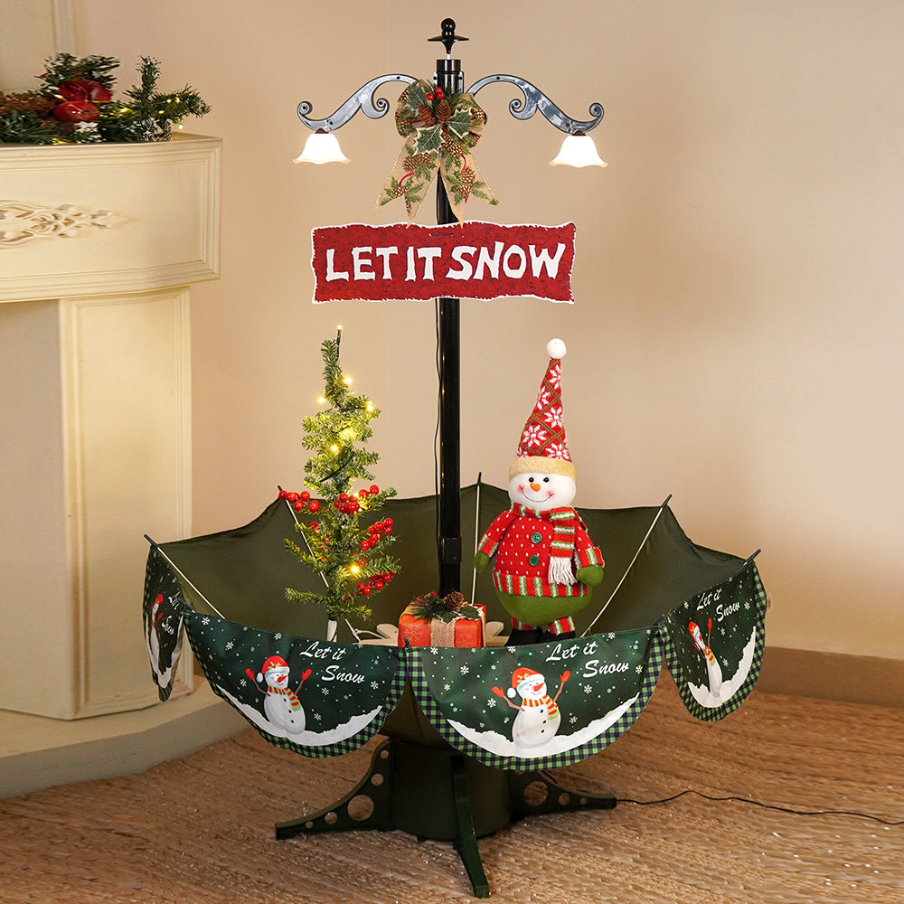 Little Surprise Box, 2.5feet, Let It Snow Snowfall Effect With Light & Music Umbrella Styled Christmas Home Décor
