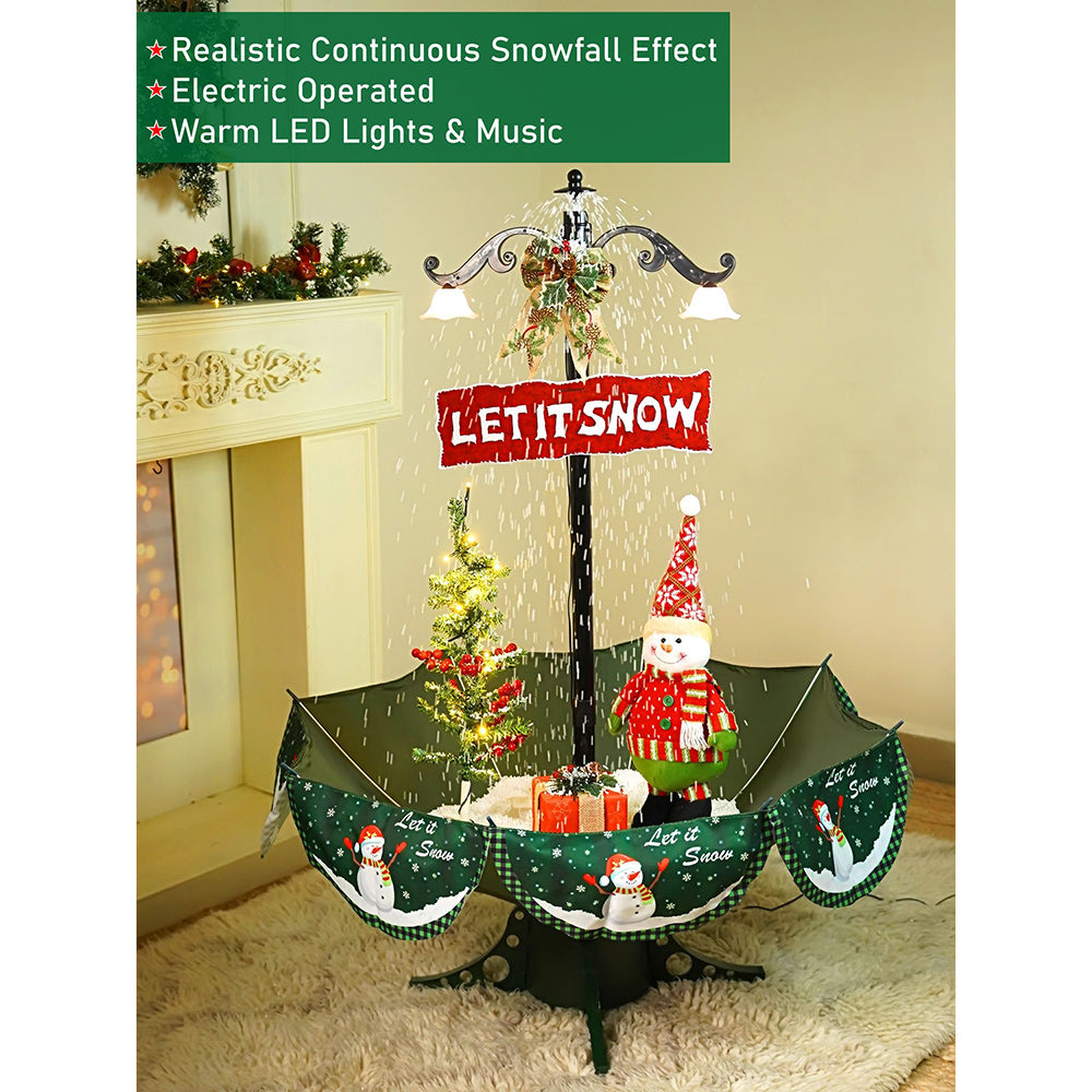 Little Surprise Box, 2.5feet, Let It Snow Snowfall Effect With Light & Music Umbrella Styled Christmas Home Décor