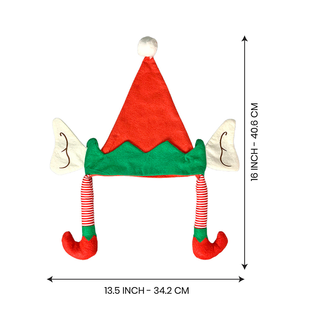 Little Surprise Box Long Elf Legs & Ears Felt Christmas Party Hat