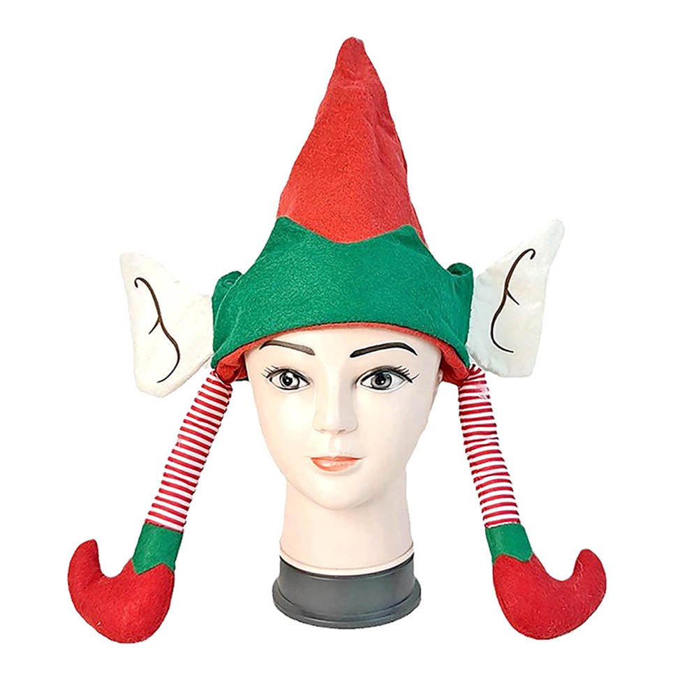 Little Surprise Box Long Elf Legs & Ears Felt Christmas Party Hat