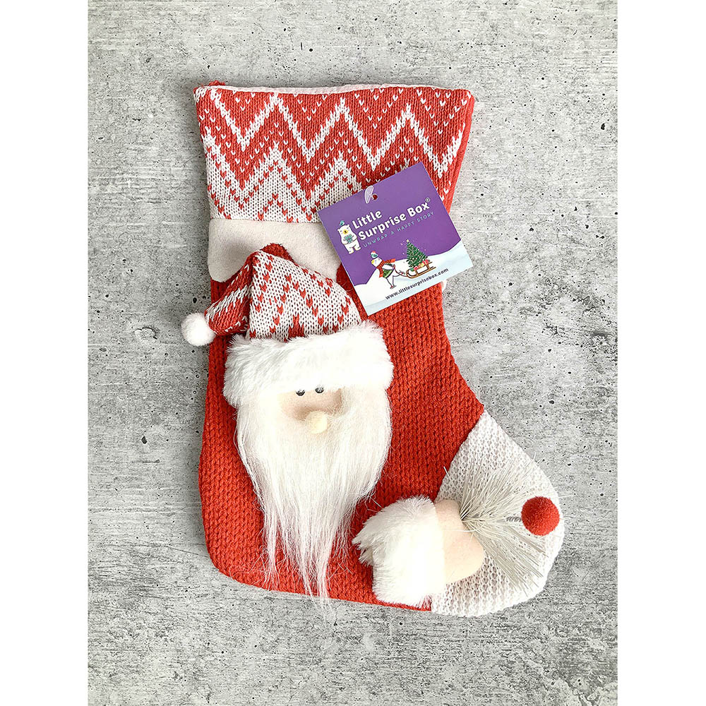 Little Surprise Box, Mini Snowflake Santa Christmas Stocking for Gifts and Christmas Décor, 10 inches