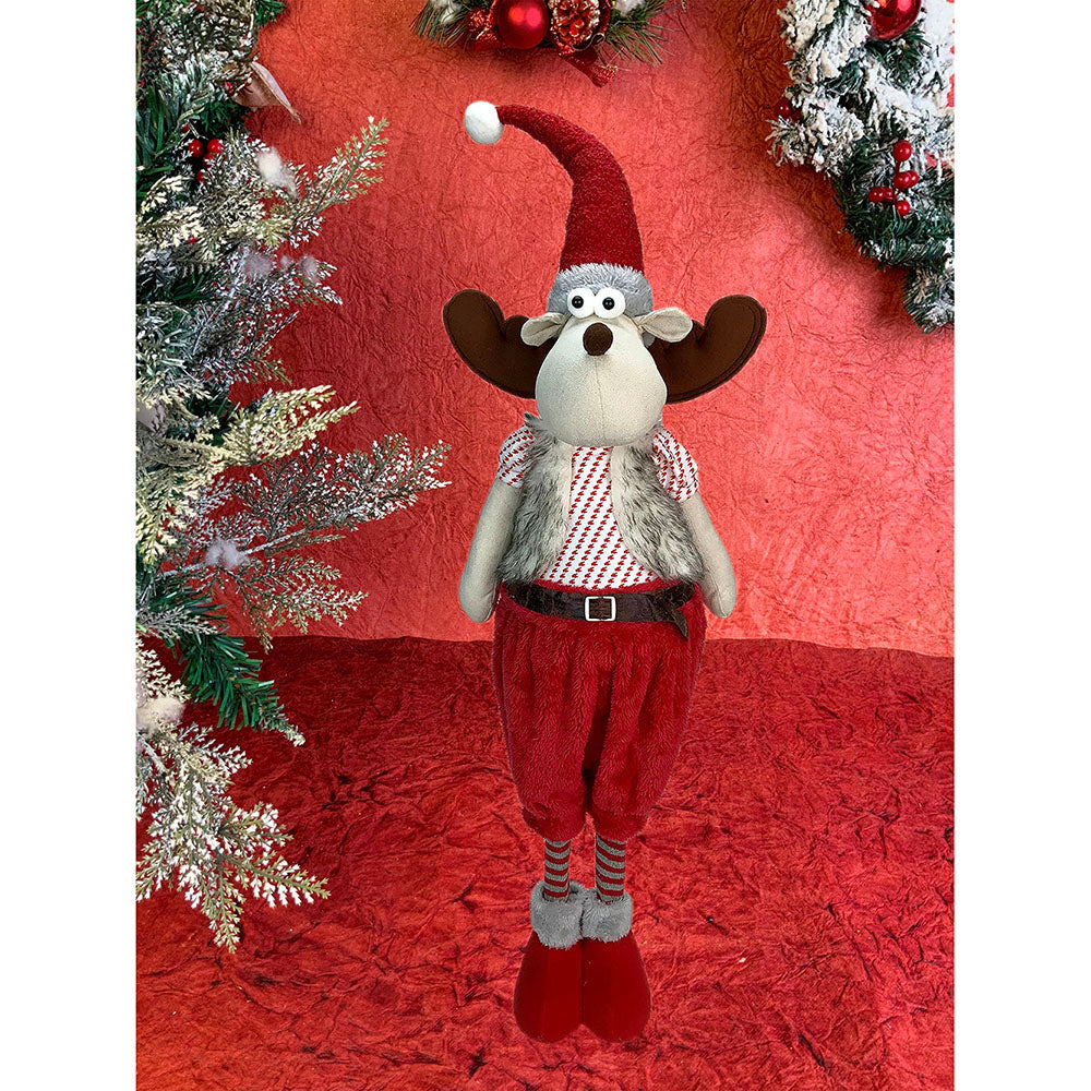 Little Surprise Box 42inches Foldable Tall Winter themed Mr.Reindeer self standing Christmas Table Décor