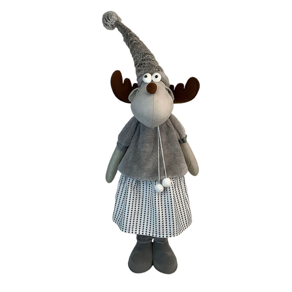 Little Surprise Box 35inches Grey Dress Mrs.Reindeer self standing Christmas Table Décor