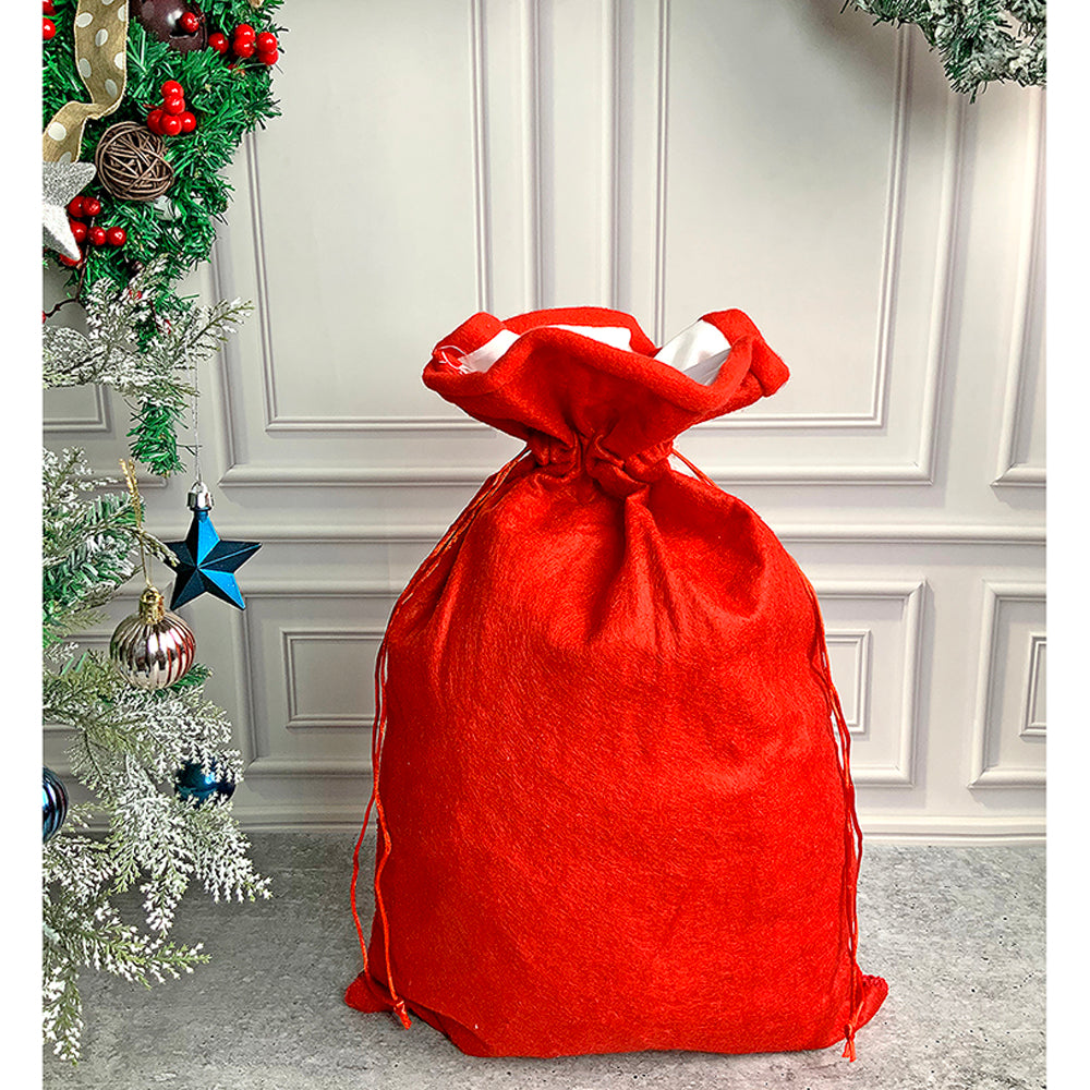 Little Surprise Box, Santa Red & White Knitted Christmas Sack for Christmas Gifts and Home Décor