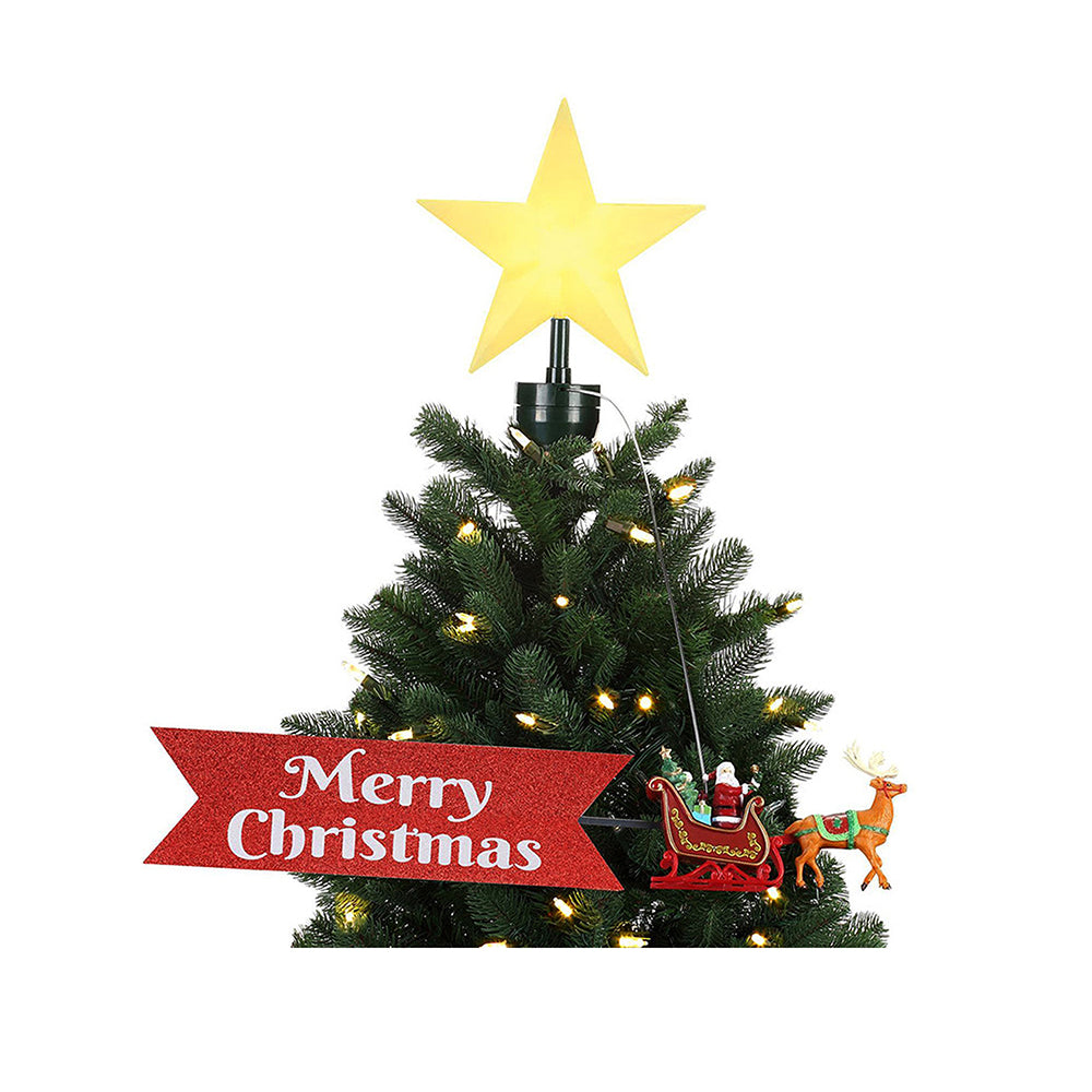 Little Surprise Box ,Santa Sleigh Rotating Christmas Tree Animated Topper