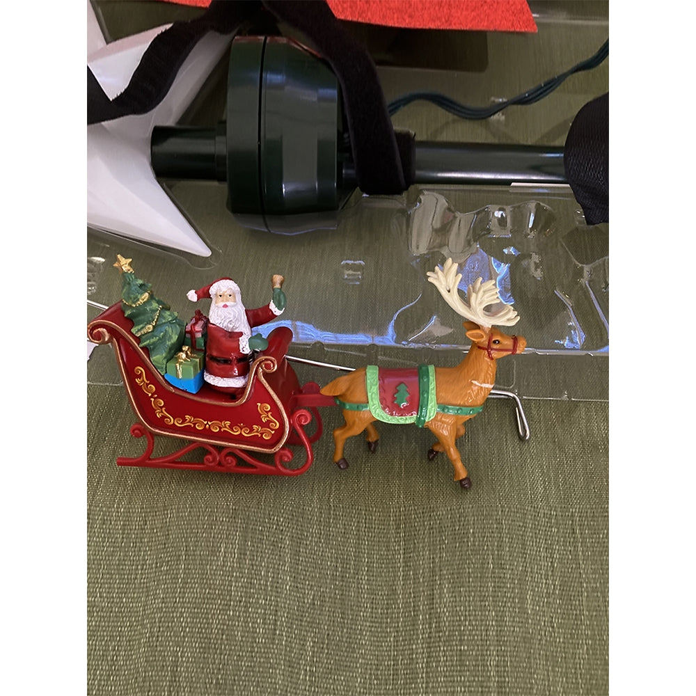 Little Surprise Box ,Santa Sleigh Rotating Christmas Tree Animated Topper