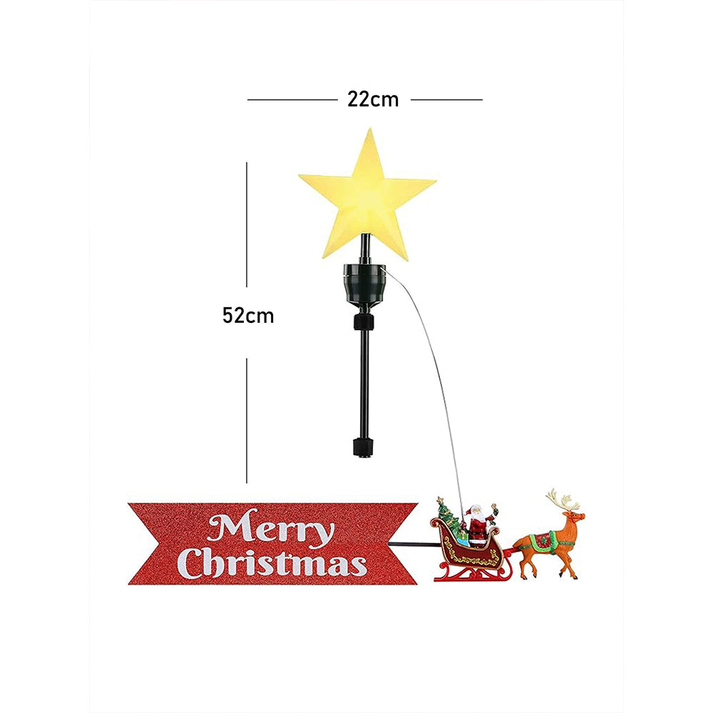 Little Surprise Box ,Santa Sleigh Rotating Christmas Tree Animated Topper