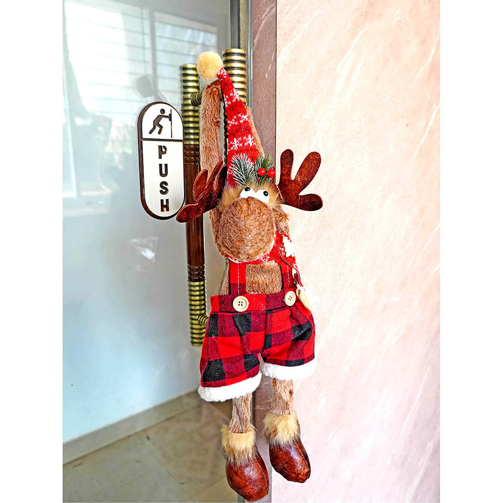 Little Surprise Box  Striped Shorts Reindeer Christmas Festive Door Hanger Christmas décor