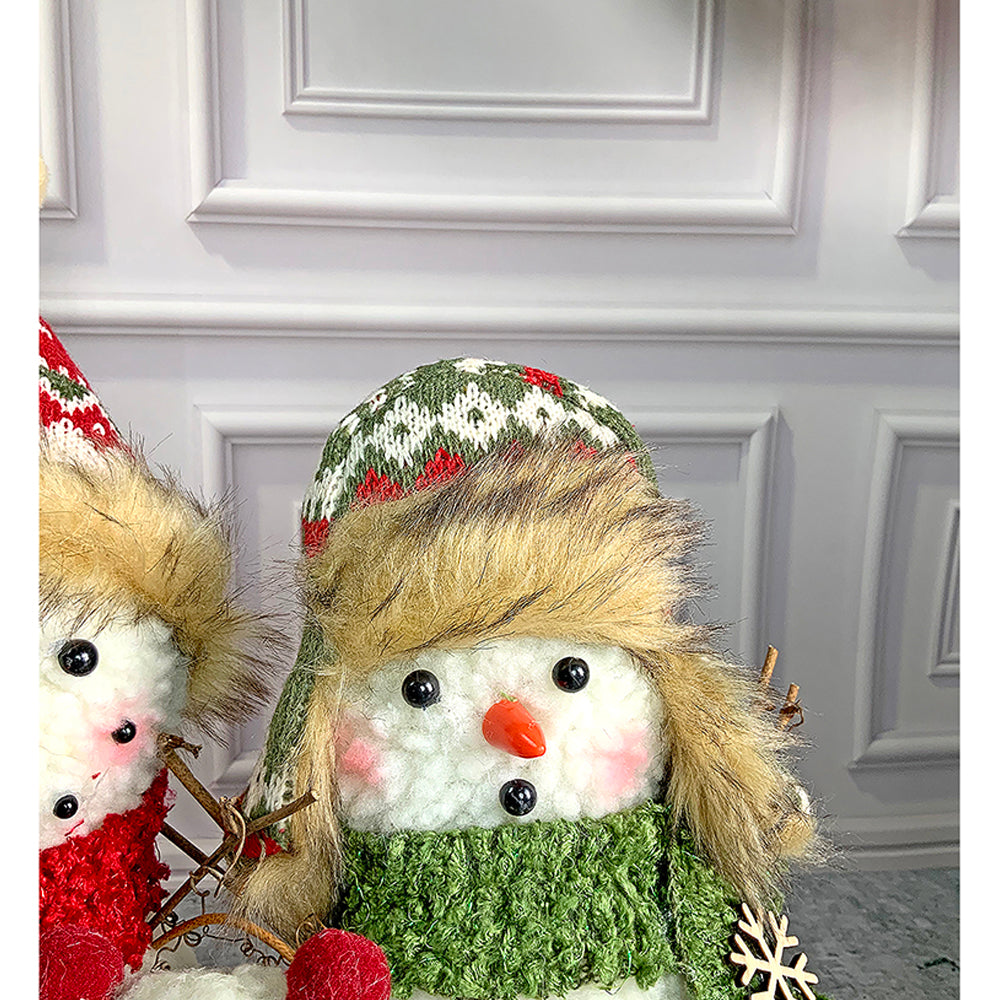 Little Surprise Box Plush Snowman Trio Family Christmas Décor for Home and Office