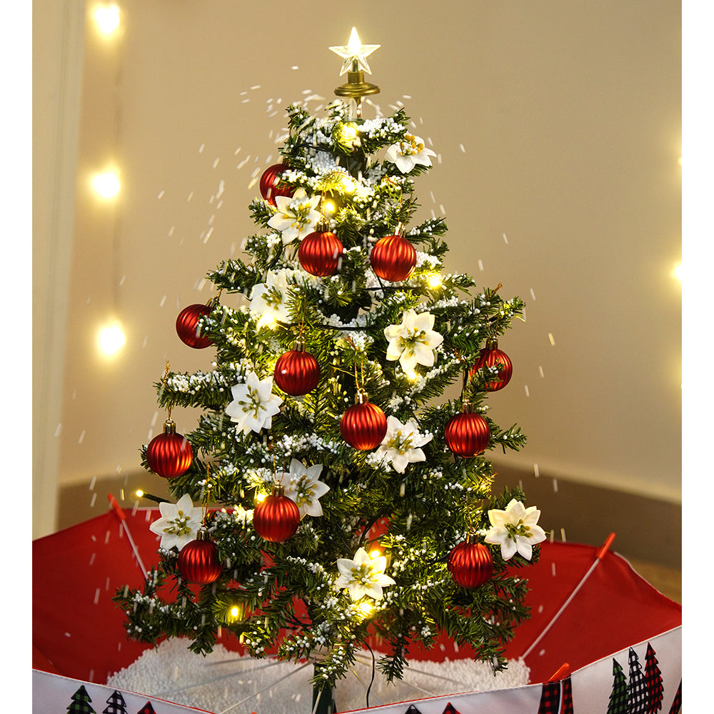 Little Surprise Box, 2.5feet, Star Tree  Themed Snowfall With Light & Music Umbrella Styled Christmas Home Décor