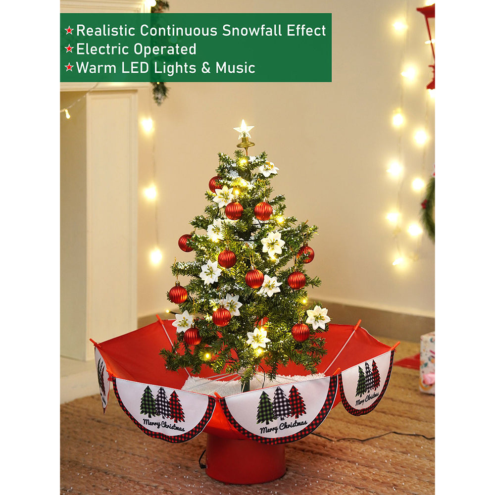 Little Surprise Box, 2.5feet, Star Tree  Themed Snowfall With Light & Music Umbrella Styled Christmas Home Décor
