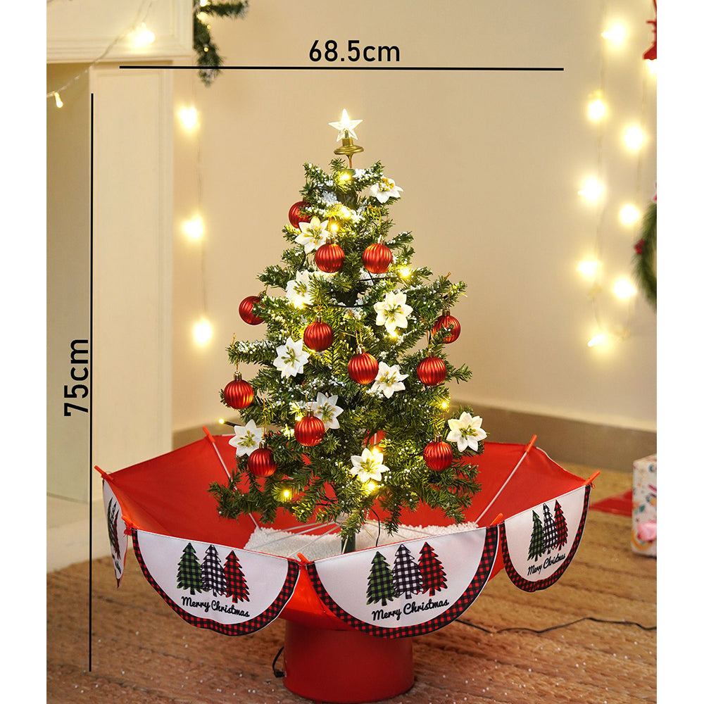 Little Surprise Box, 2.5feet, Star Tree  Themed Snowfall With Light & Music Umbrella Styled Christmas Home Décor