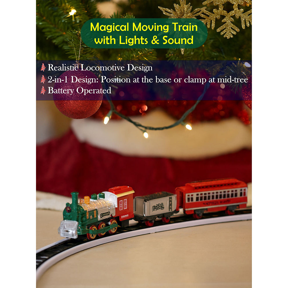 Little Surprise Box,Train Around The Tree Set With Light And Sound For Christmas Tree Decor