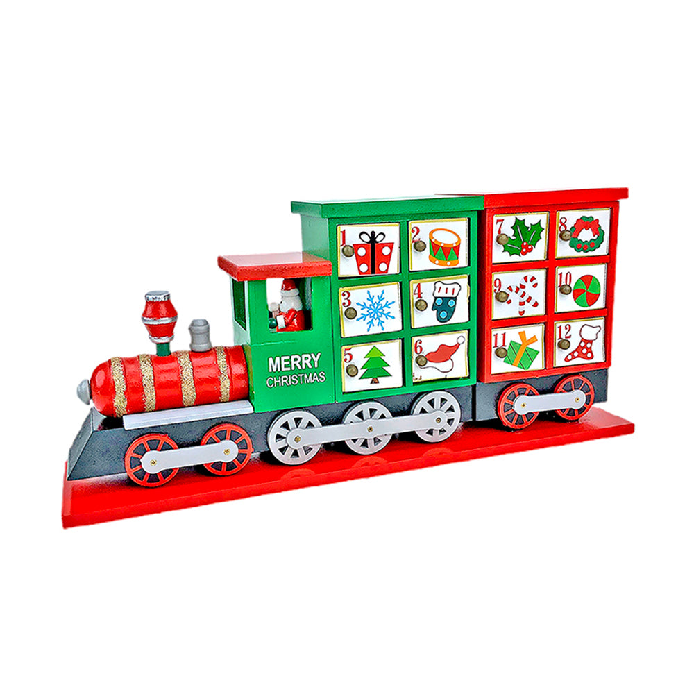 Little Surprise Box 25 days, Wooden Train Shape Advent Calendar for Christmas