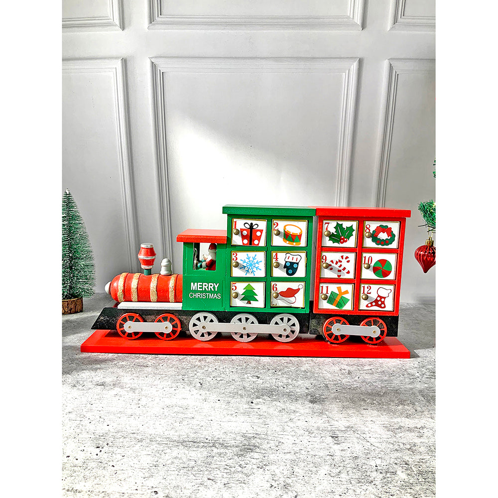 Little Surprise Box 25 days, Wooden Train Shape Advent Calendar for Christmas