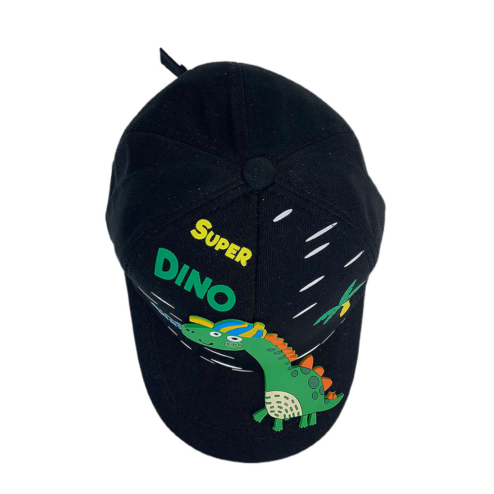 Little Surprise Box, Black 3d Super Dino Casual Cap for Kids