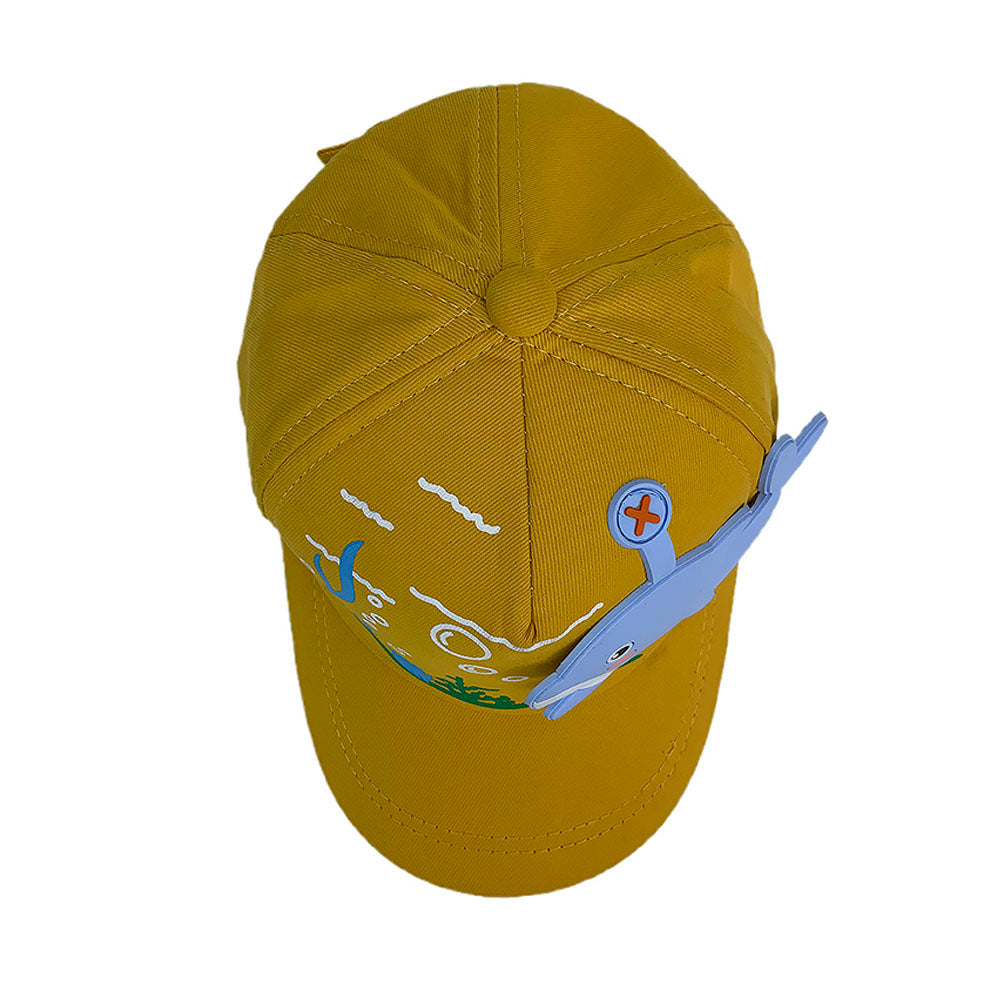 Little Surprise Box, Yellow 3d Dolphin Casual Cap for Kids