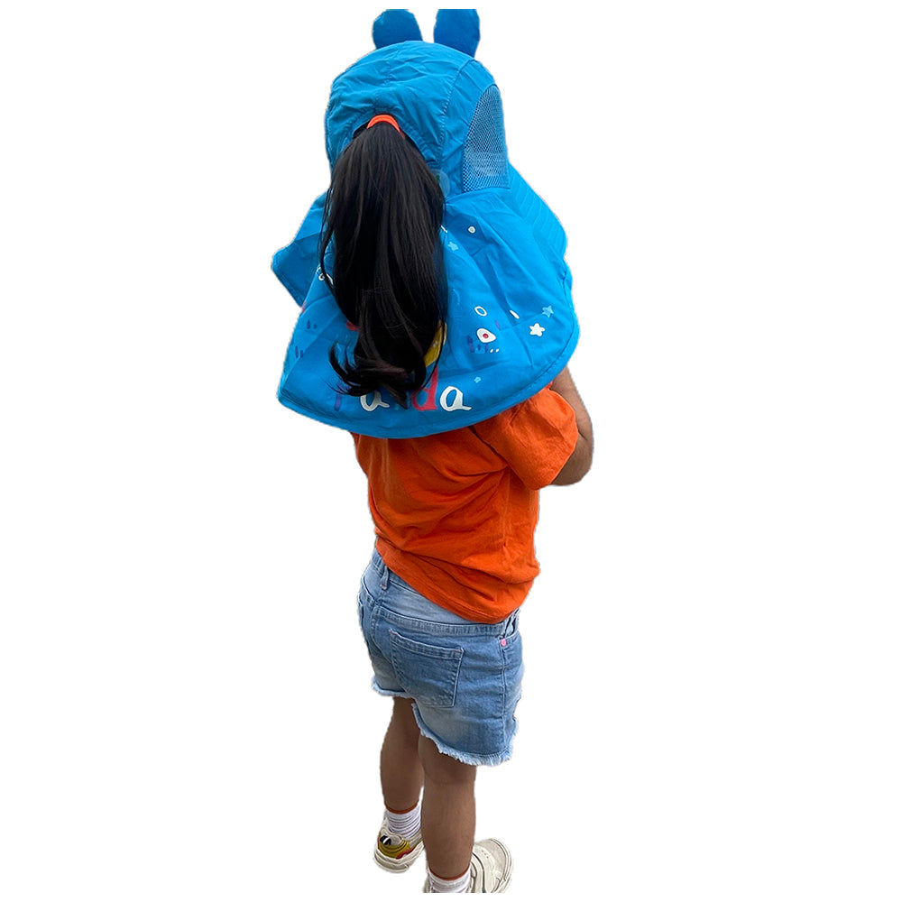 Little Surprise Box, Summer Hat With Wide Neck Flap For Kids, (3-10yrs),  Blue Panda.