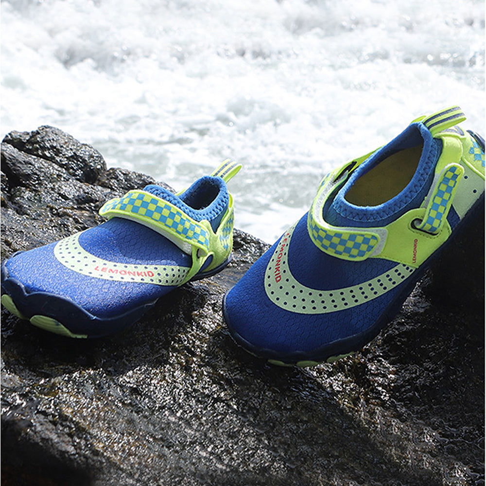 Little Surprise Box Blue & Green Anti Skid Land And Water Outdoor Adventure Shoes For Kids