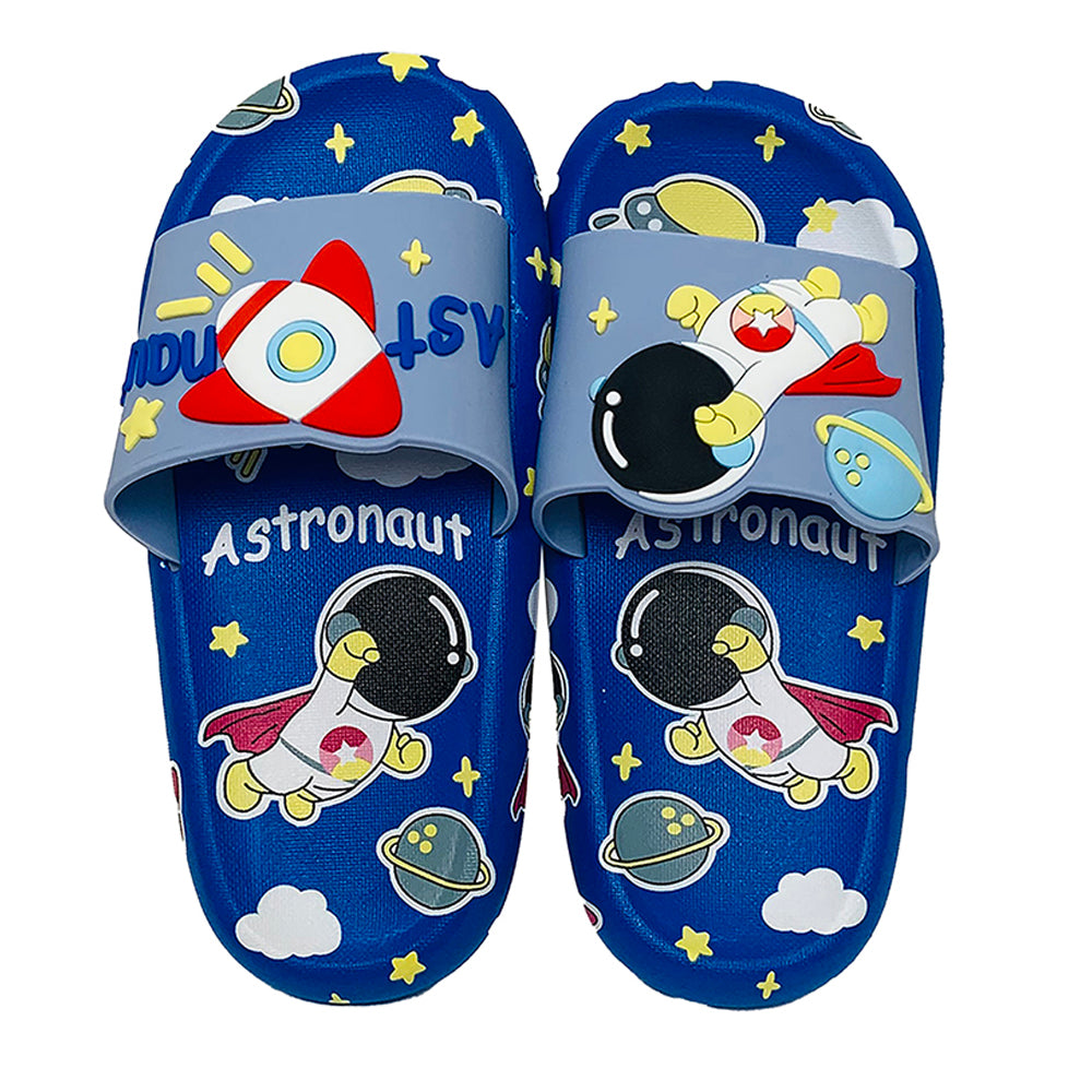 Little Surpise Box Blue All Over Astronaut Theme Slip On Clogs, Summer/Monsoon All Season Footwear For Toddlers & Kids.