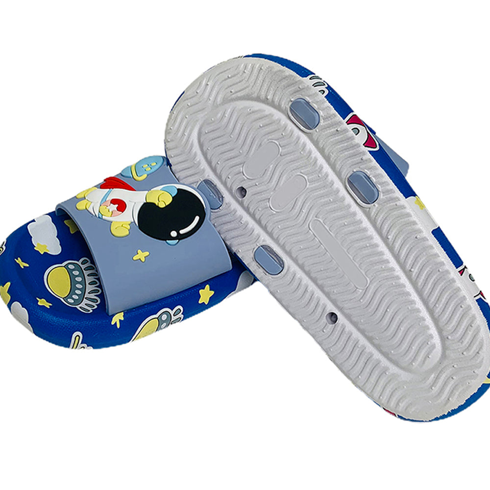 Little Surpise Box Blue All Over Astronaut Theme Slip On Clogs, Summer/Monsoon All Season Footwear For Toddlers & Kids.