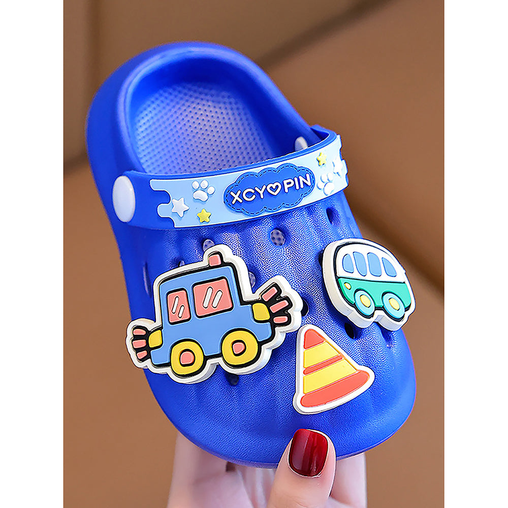 Little Surpise Box Blue Transport Theme Slip On Clogs, Summer/Monsoon All Season Footwear For Toddlers & Kids.