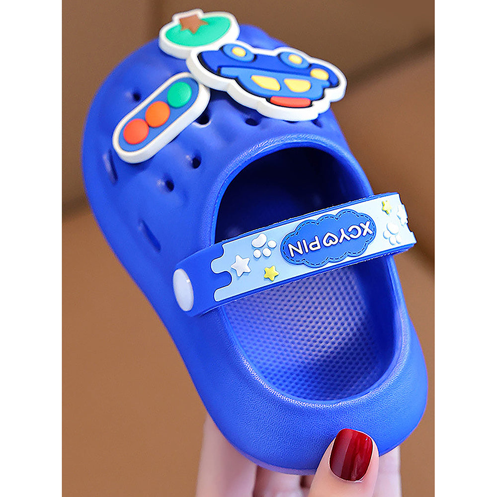 Little Surpise Box Blue Transport Theme Slip On Clogs, Summer/Monsoon All Season Footwear For Toddlers & Kids.