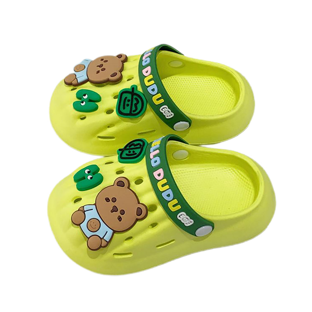 Little Surprise Box Green & Dark Green Big Bear Slip On Clogs ,Summer/Monsoon/ Beach Footwear For Toddlers And Kids, Unisex.