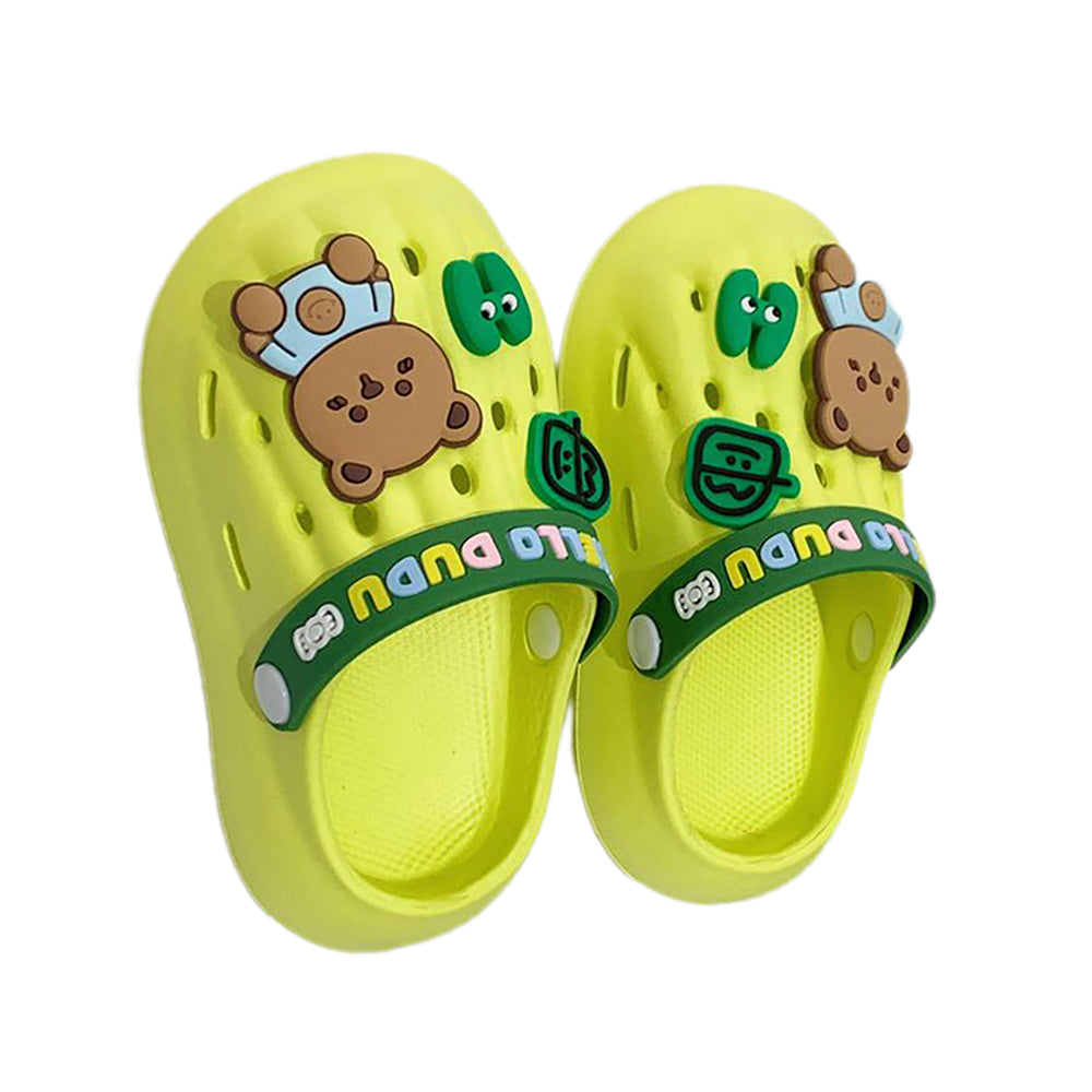 Little Surprise Box Green & Dark Green Big Bear Slip On Clogs ,Summer/Monsoon/ Beach Footwear For Toddlers And Kids, Unisex.