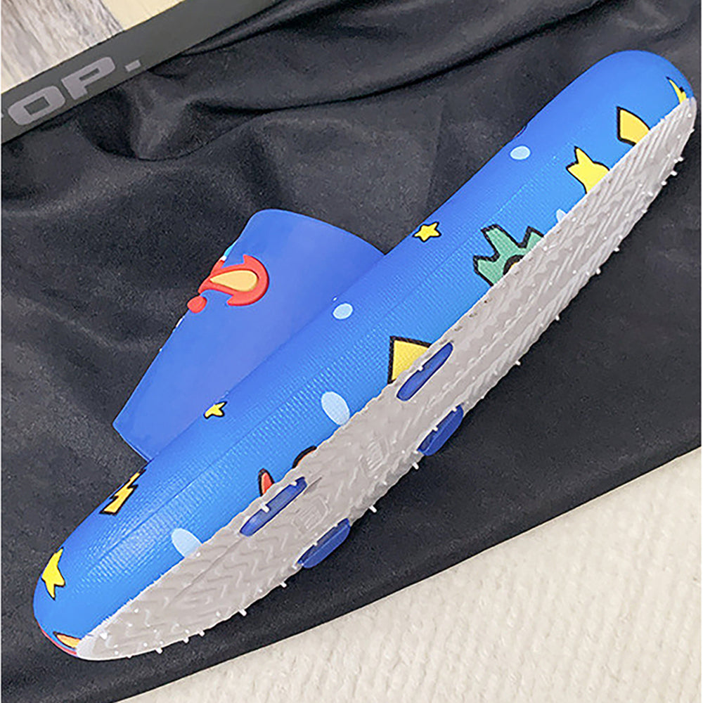 Little Surpise Box Cobalt Blue All Over Dino Theme Slip On Clogs, Summer/Monsoon All Season Footwear For Toddlers & Kids.