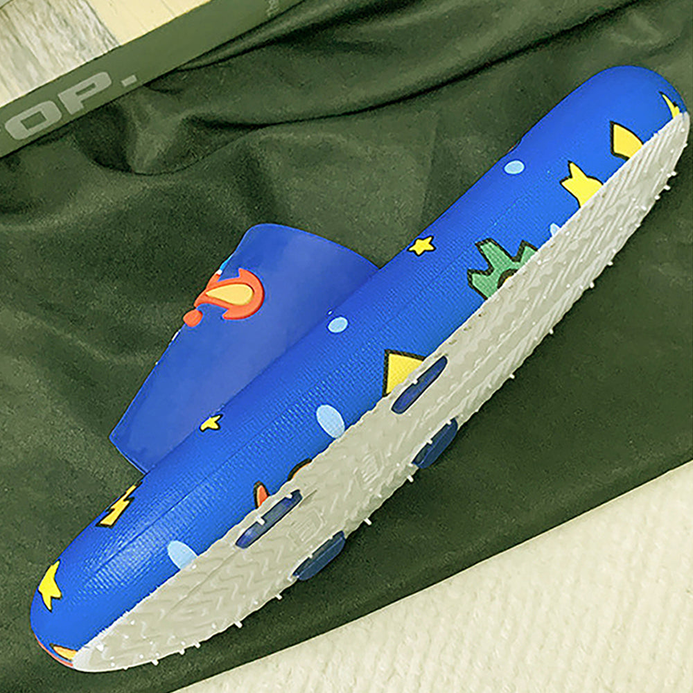 Little Surpise Box Dark Blue All Over Dino Theme Slip On Clogs, Summer/Monsoon All Season Footwear For Toddlers & Kids.